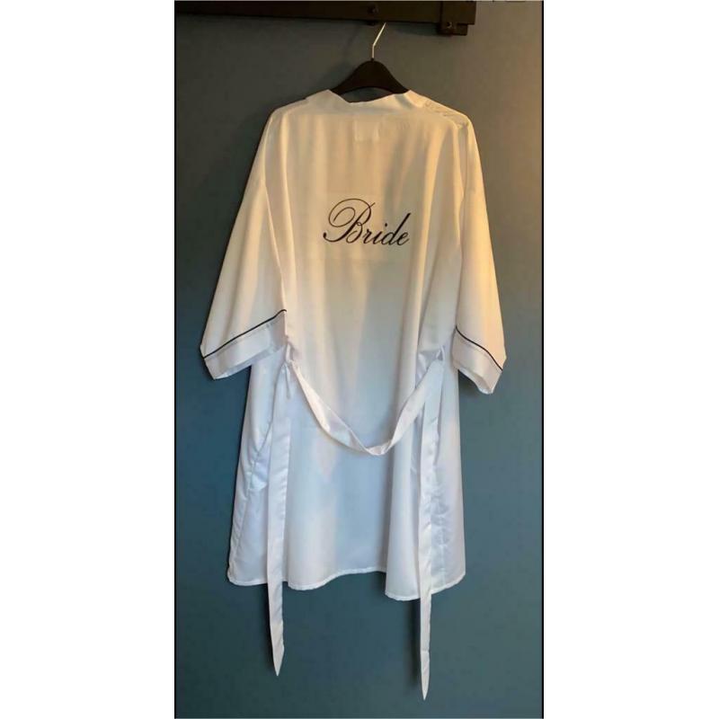 Bride silk dressing gown