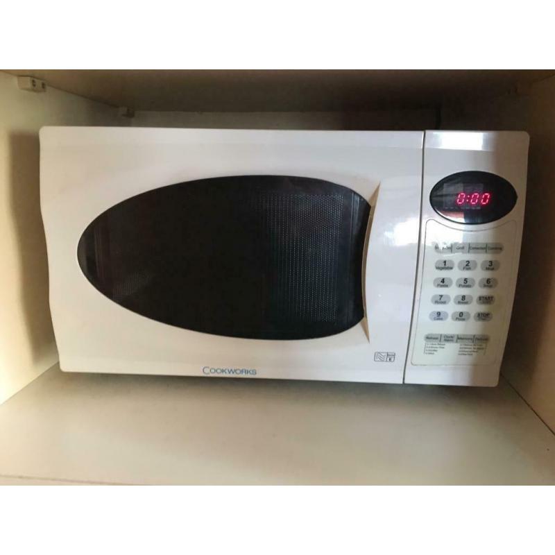 Cook works microwave