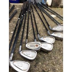Senior full set of Carbon shafted irons with bad and woods