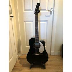 Black Fender Sonoran SCE Single Cutaway Acoustic-Electric Guitar