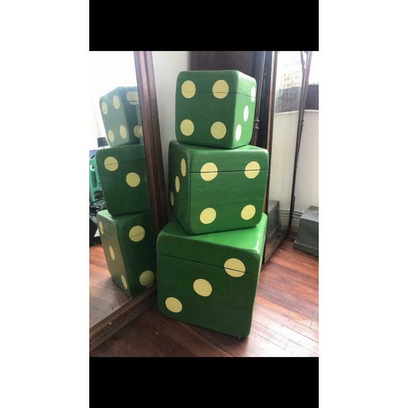 Giant wooden dice storage